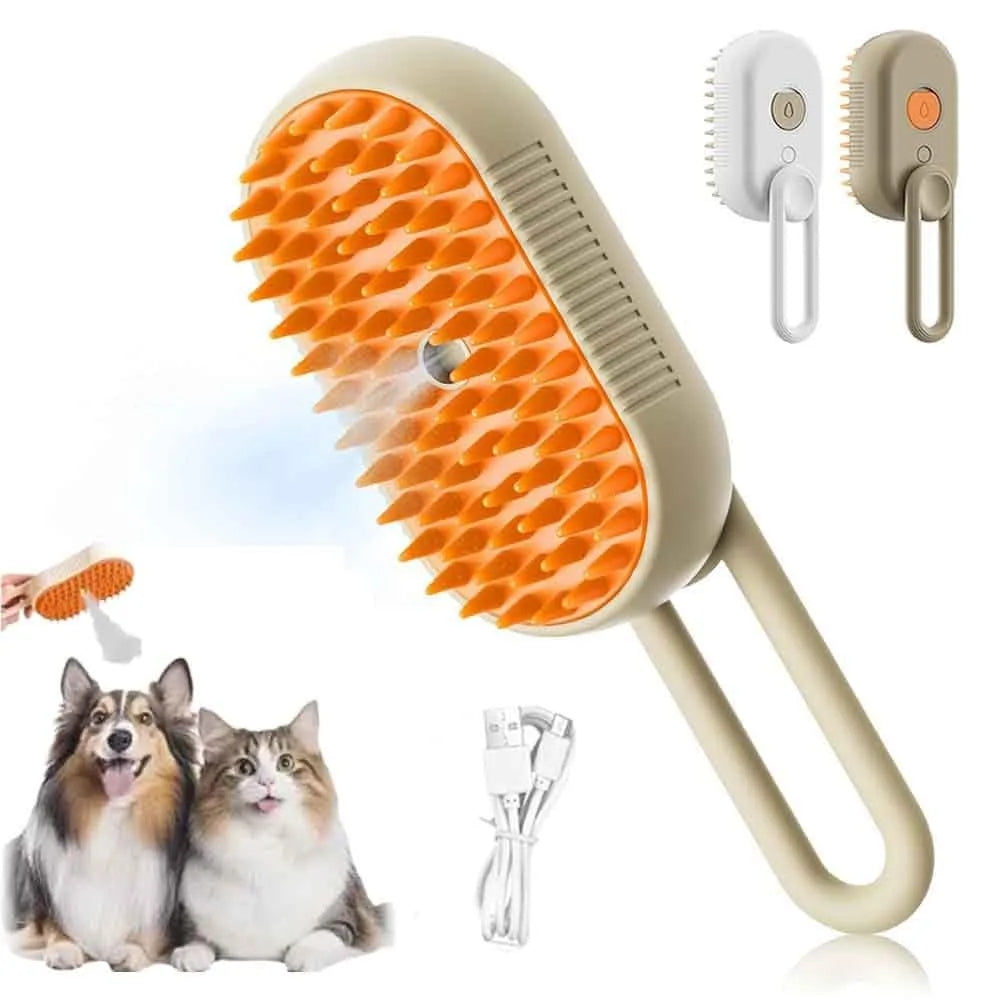 Pet Grooming Brush With Water Spray For Dogs And Cats