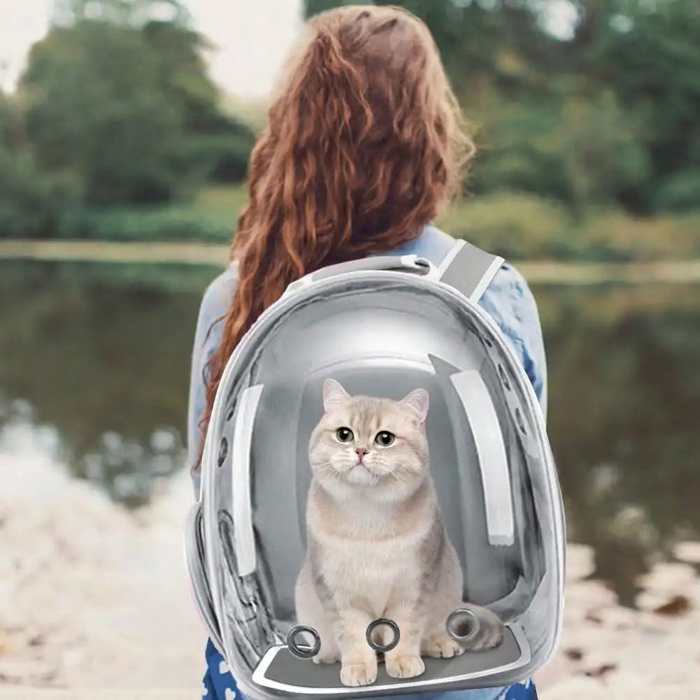 Cat Backpack, Pet Bubble Backpack, Pet Capsule Backpack, Small Space Pet Travel Bag, Waterproof And Breathable Pet Harness Approved By The Airline, Suitable For Travel, Hiking, Walking And Outdoor Use