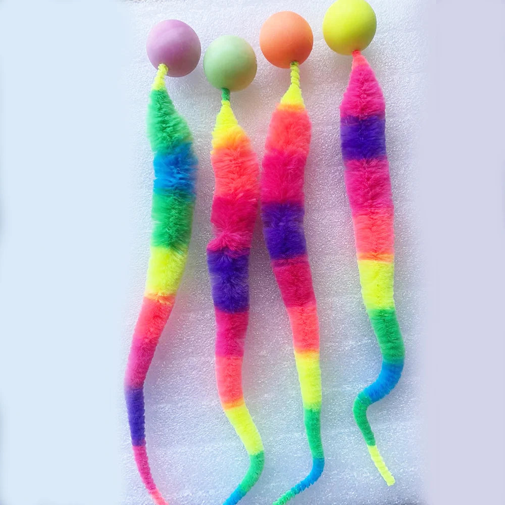 Interactive Elastic Caterpillar Bouncing Ball Cat Toy