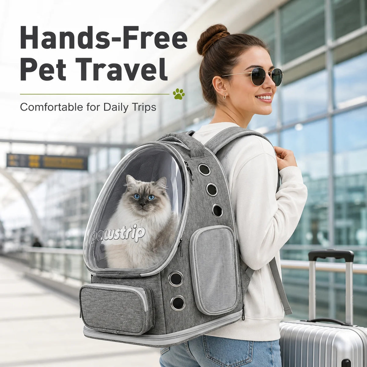 Space Capsule Cat Backpack Carrier Transparent Bubble Window Pet Travel Bag Breathable for Cats Small Dogs Outdoor Trip