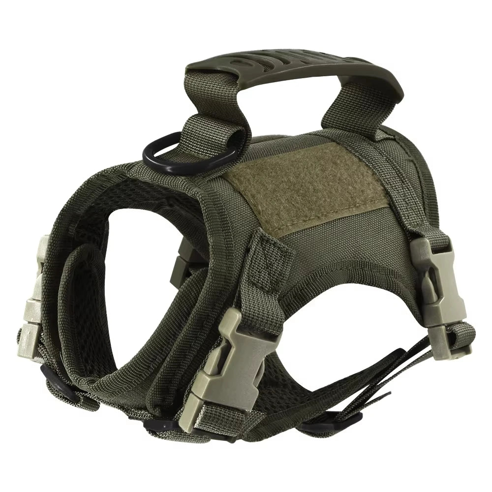 Cat Vest Durable Military Tactical Harness Escape Proof Design Adjustable Straps Soft Breathable Mesh With Top Handle For Outdoor Walking Training Daily Use