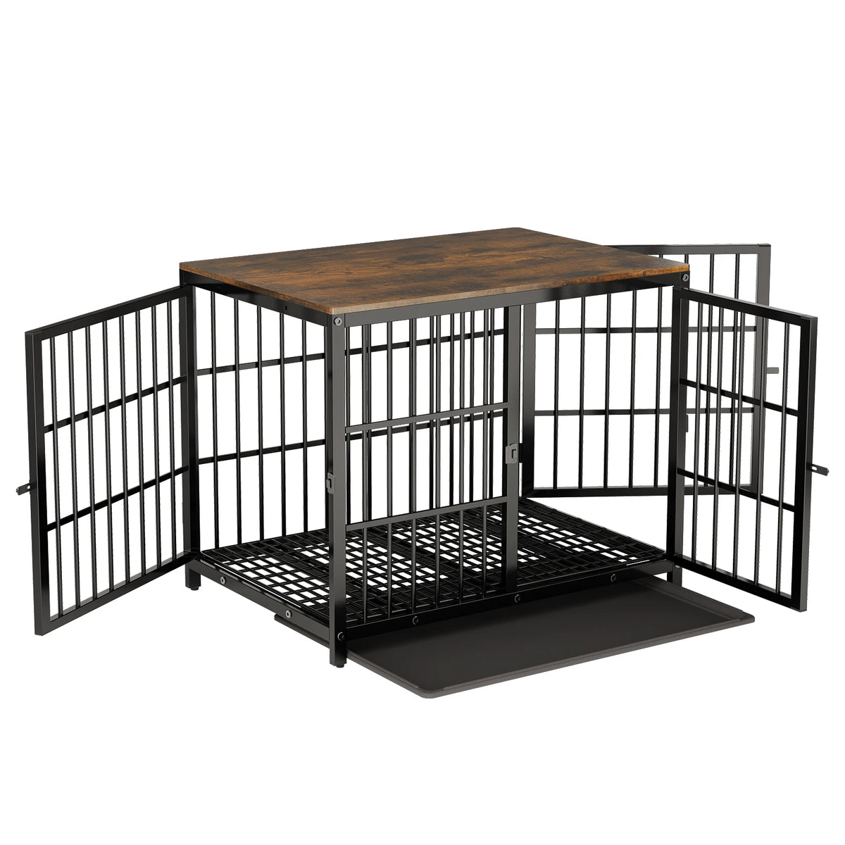 BINGOPAW Metal Dog Crate Furniture Style Kennel With Removable Tray