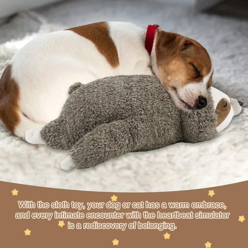 Christmas Sloth Plush Dog Toy With Heartbeat For Calming Anxiety