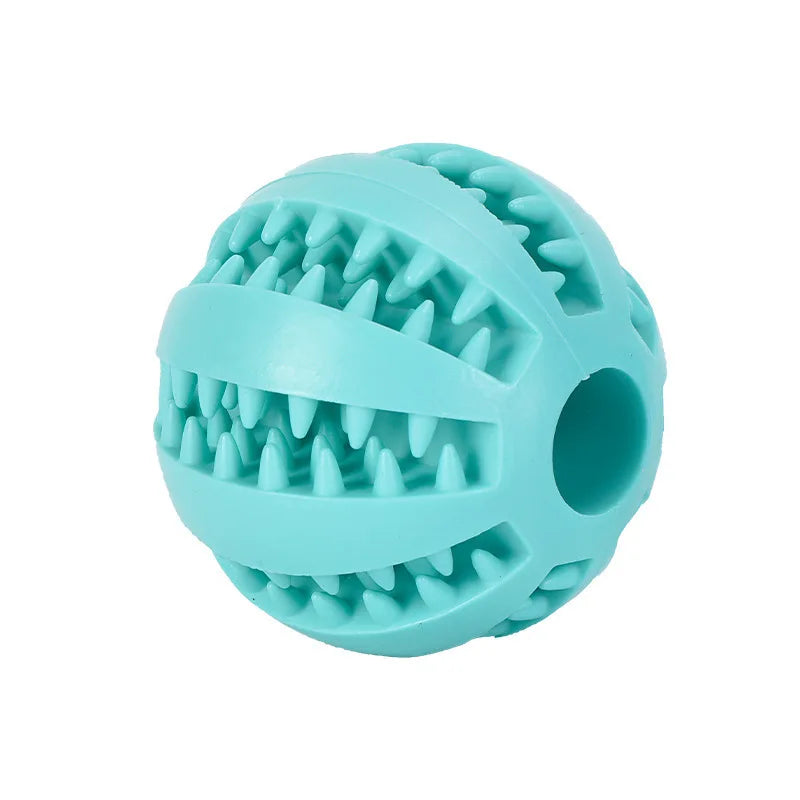 Durable Rubber Treat Dispensing Dog Ball Interactive Chew Toy