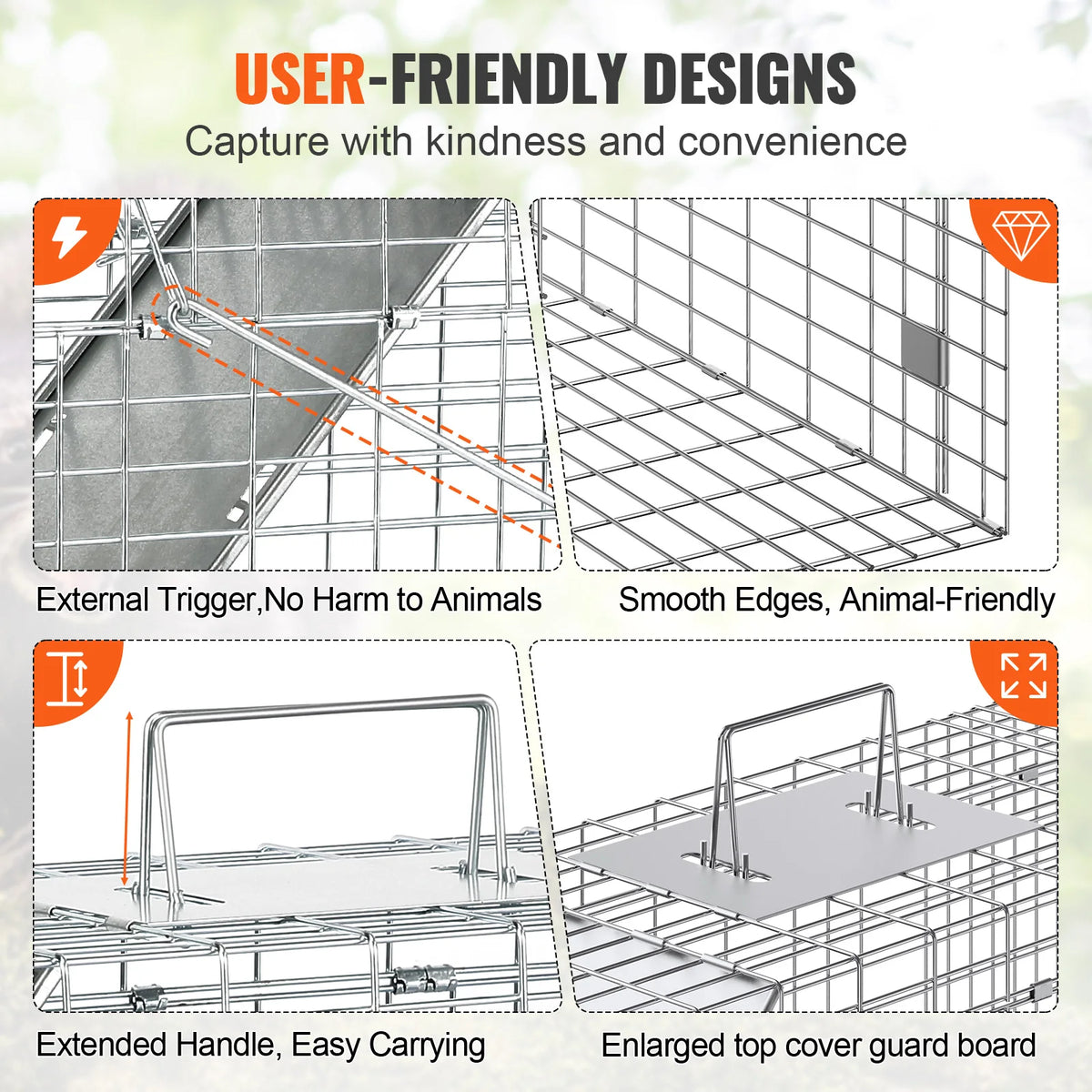 SucceBuy Humane Folding Cage Trap for Cats Rabbits and Squirrels