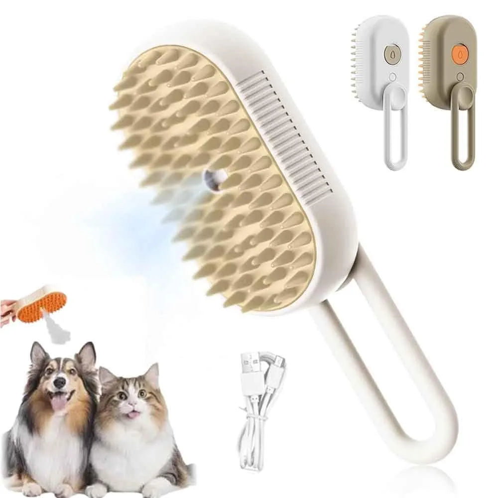 Pet Grooming Brush With Water Spray For Dogs And Cats