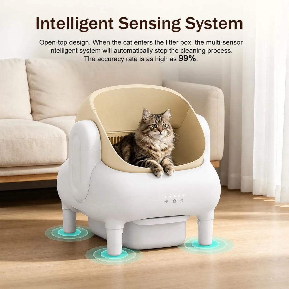 Smart Self Cleaning Cat Litter Box With WiFi App Control