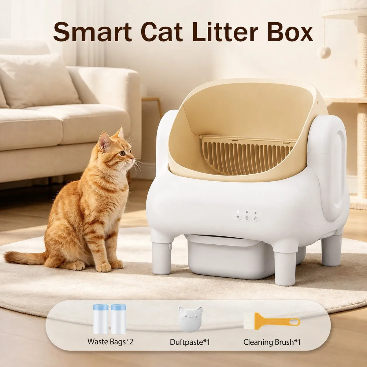 Smart Self Cleaning Cat Litter Box With WiFi App Control