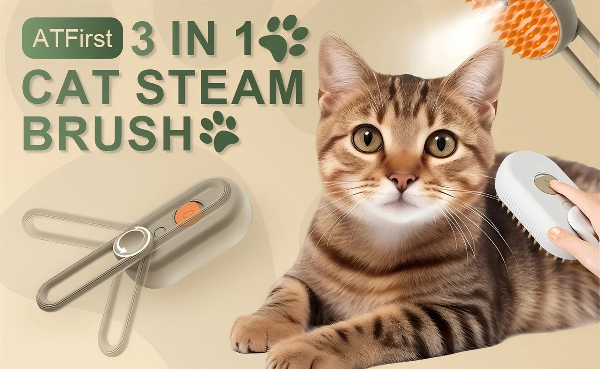 Pet Grooming Brush With Water Spray For Dogs And Cats