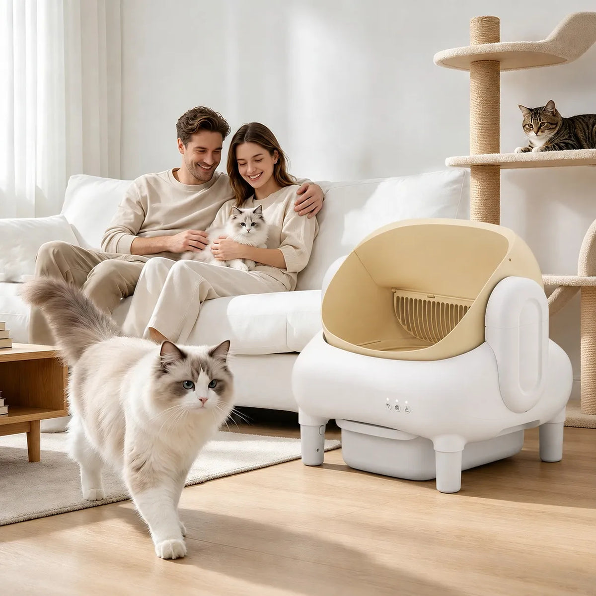 Smart Self Cleaning Cat Litter Box With WiFi App Control