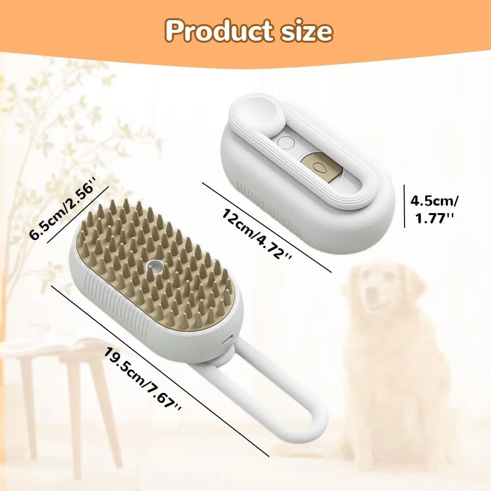 Pet Grooming Brush With Water Spray For Dogs And Cats