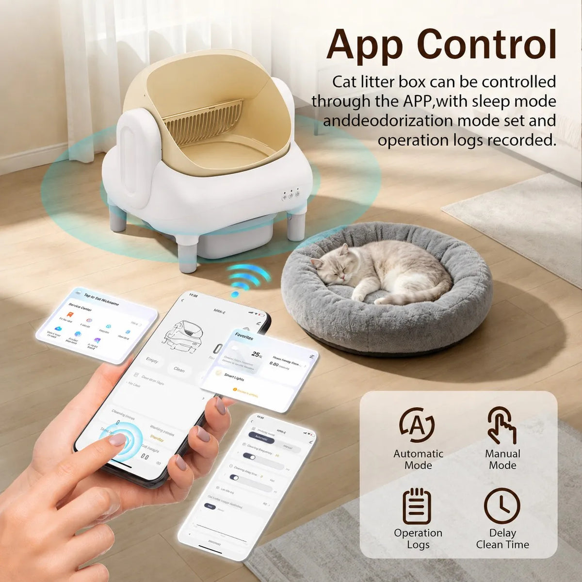 Smart Self Cleaning Cat Litter Box With WiFi App Control