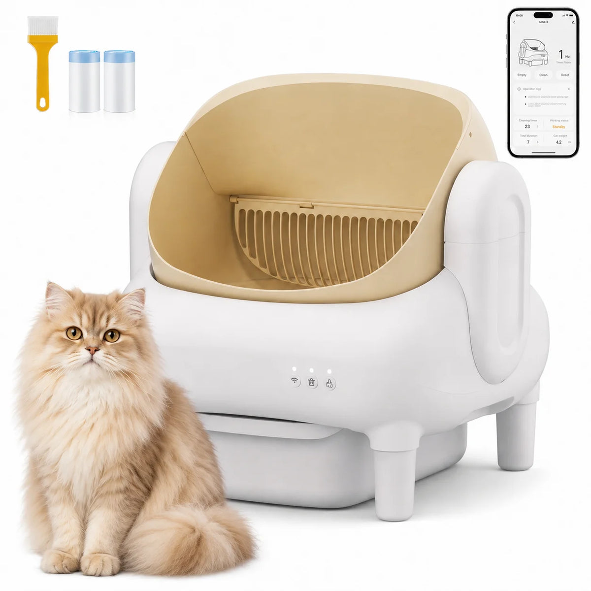 Smart Self Cleaning Cat Litter Box With WiFi App Control