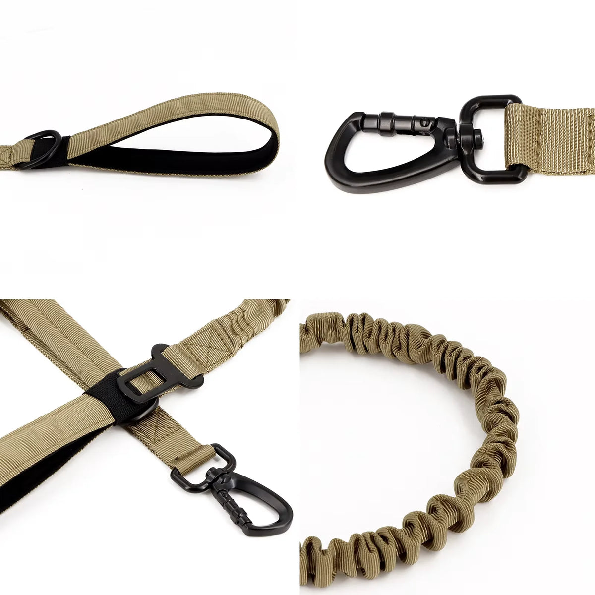 PETRAVEL Adjustable Elastic Dog Leash With Quick Release Dual Handles