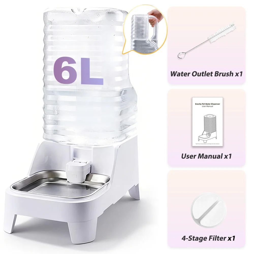 NITYERS Automatic Gravity Pet Water Dispenser With Stainless Steel Tray