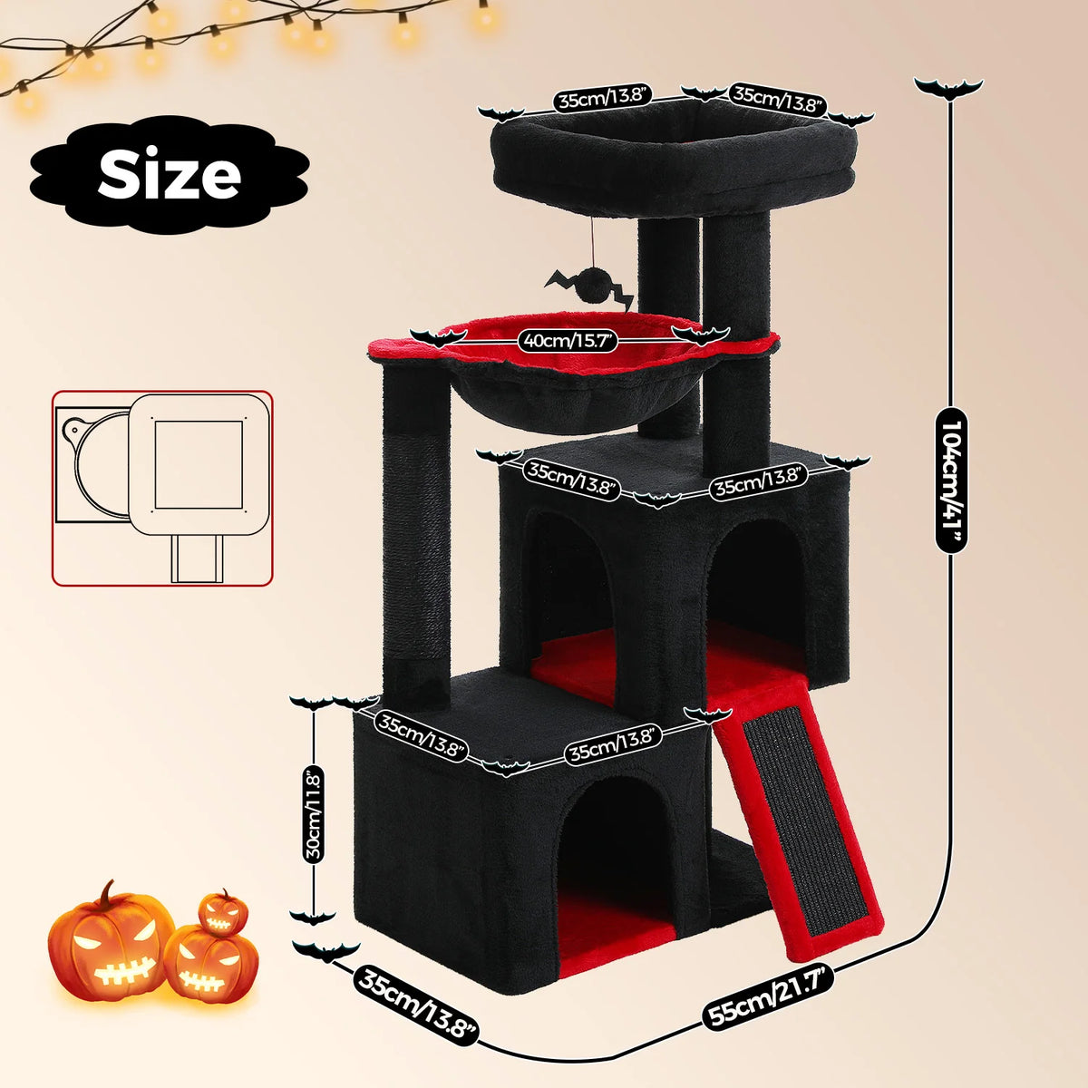 PAWZ Road Cat Tree With Condos And Sisal Scratch Pad