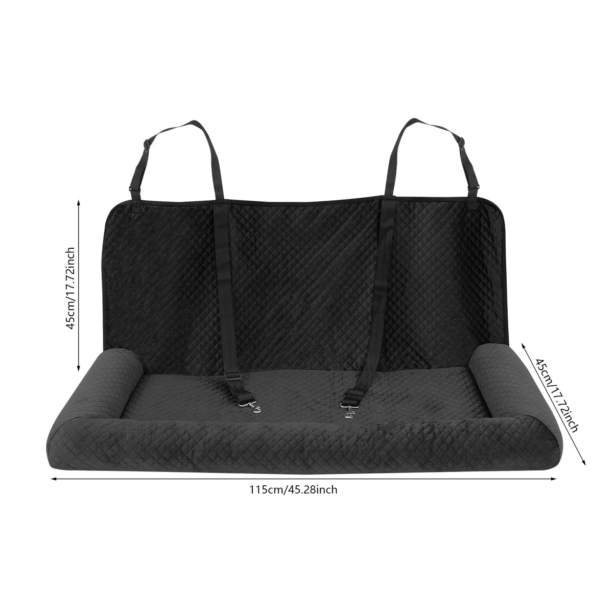 Dog Car Seat Large Dog Car Bed Pet Seat with Safety Tethers Buckles for Small Medium Large Dogs Travel Car Cushion