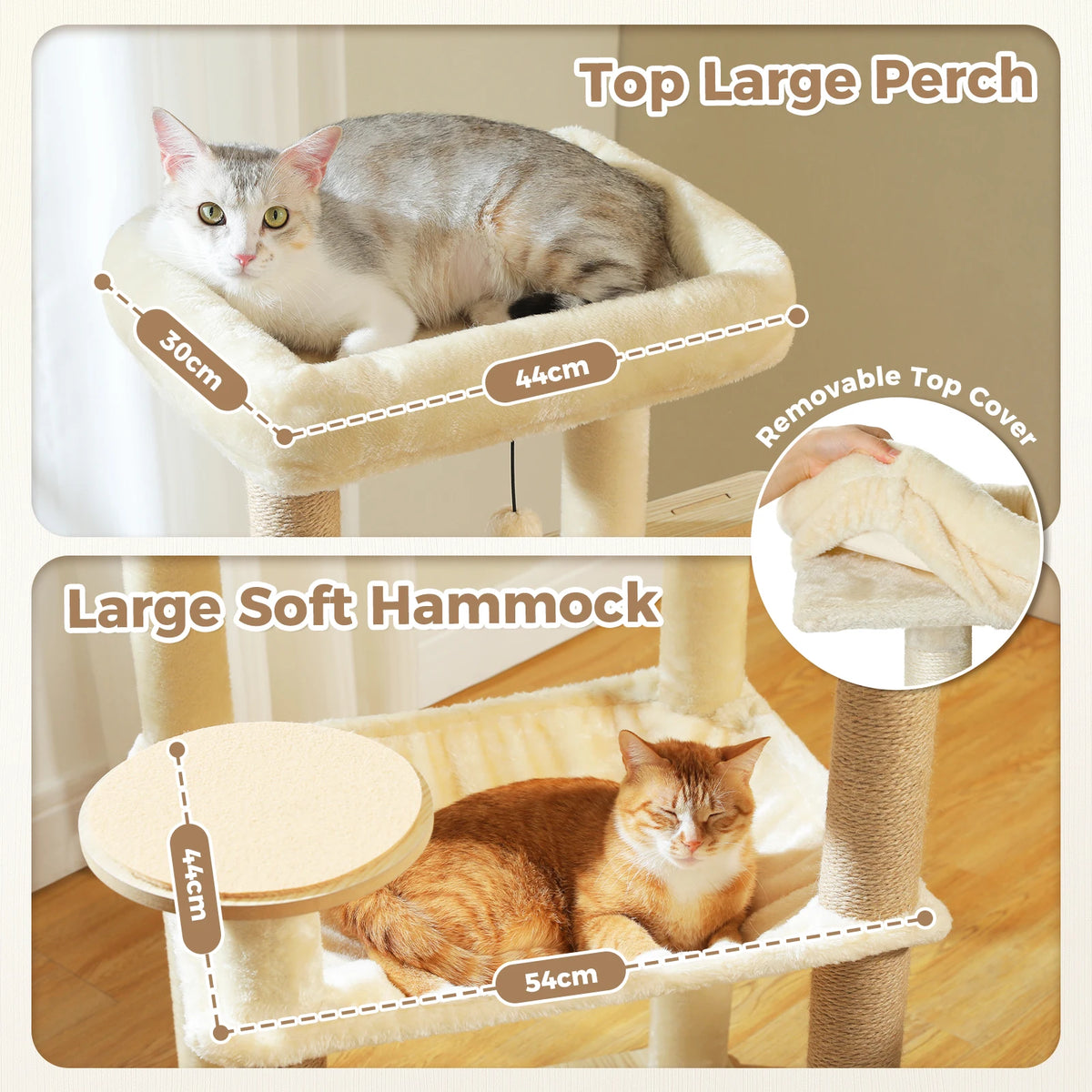 PAWZ Road Wooden Cat Tree With Sisal Posts Cozy Condo