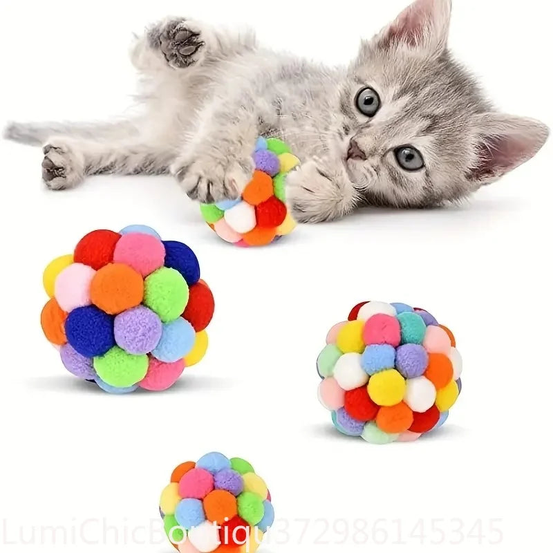 Interactive Elastic Bell Ball Set For Cat Self Entertainment