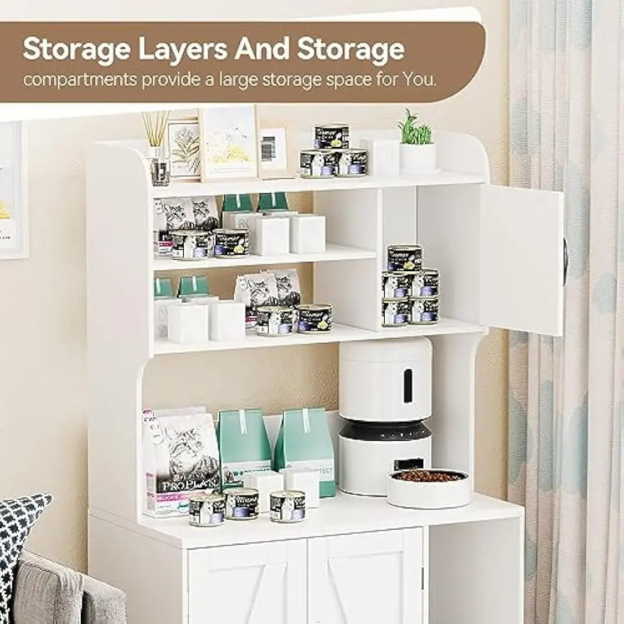 Garvee Cat Litter Box Enclosure Cabinet With Storage