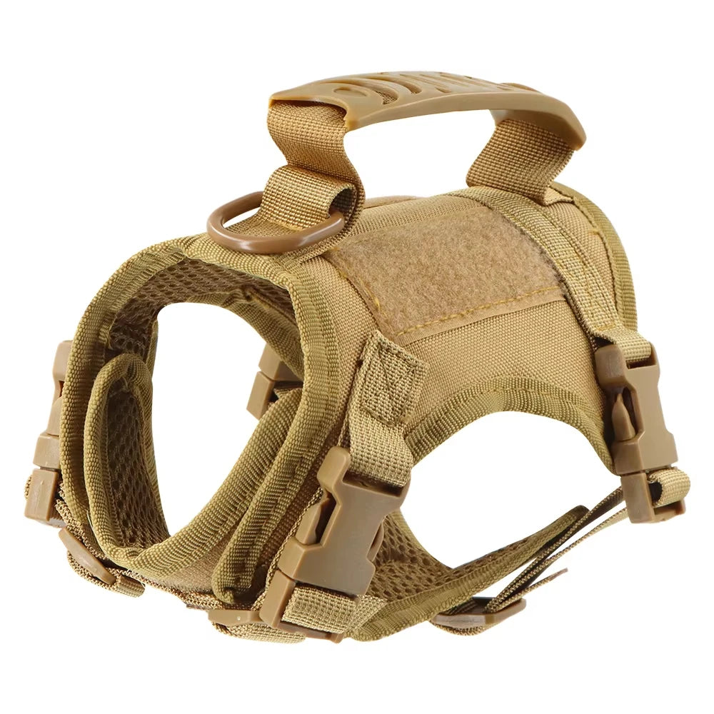 Cat Vest Durable Military Tactical Harness Escape Proof Design Adjustable Straps Soft Breathable Mesh With Top Handle For Outdoor Walking Training Daily Use