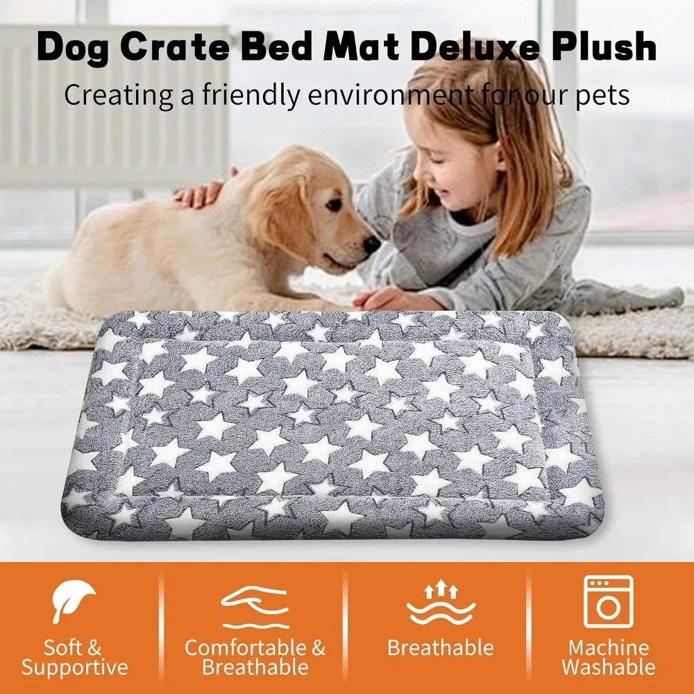 Soft Comfortable Dog Bed Mat Kennel Pad for Crate Durable Crate Bed Mat for Dogs and Cats Ideal for Crate Kennel and Home Use Pet Cushion