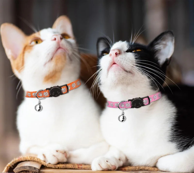 Breakaway Cat Collars Reflective Identification Collars with Bells 16 Pack
