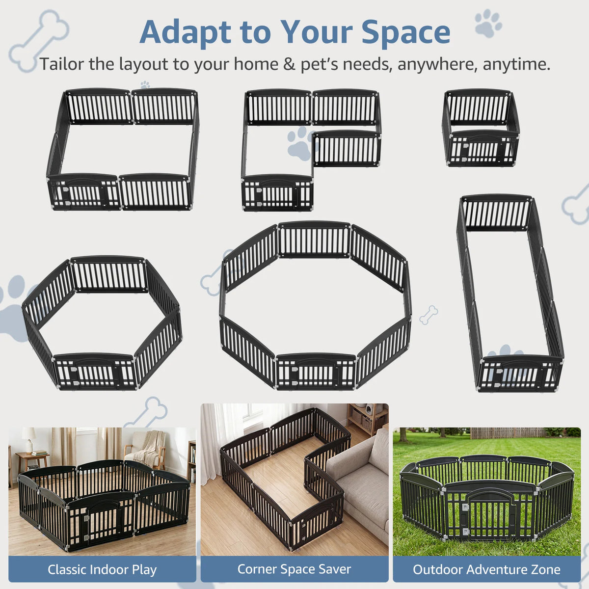 JHK Portable Plastic Dog Playpen For Indoor And Outdoor Use