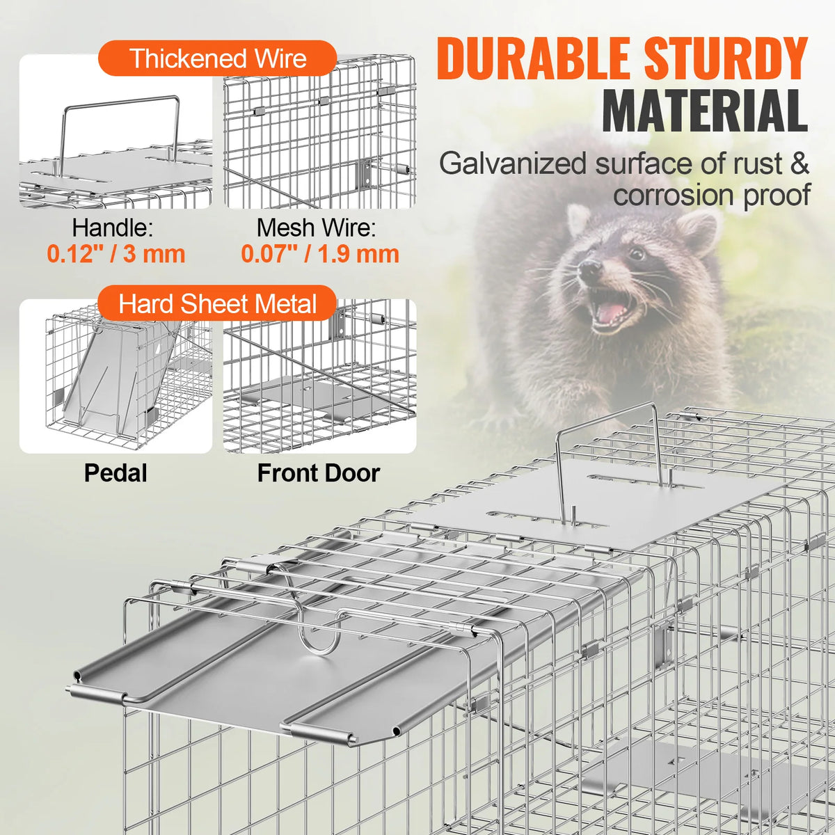 SucceBuy Humane Live Animal Trap Cage for Cats and Wildlife Control