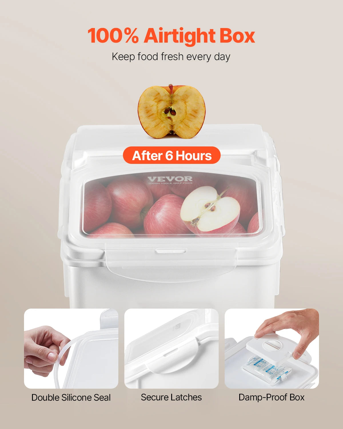 VEVOR Rice Storage Containers for Pet Food and Kitchen Grains