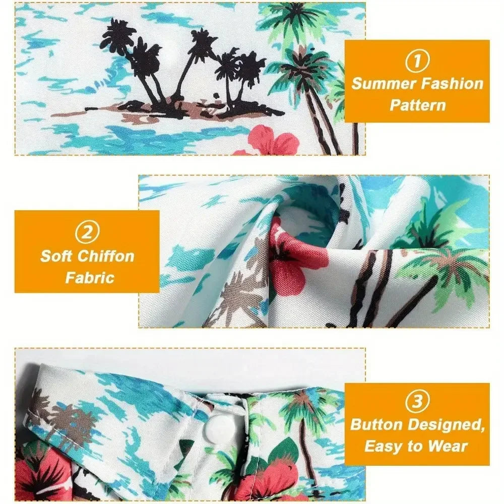 Breathable Hawaiian Floral Pet Shirts for Dogs and Cats