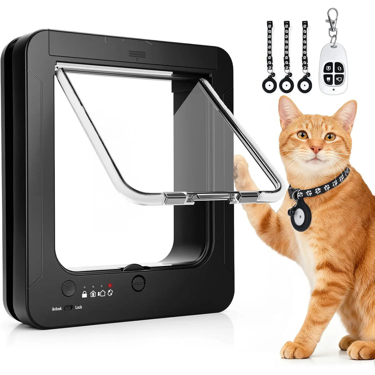 RFID Smart Cat Door With Automatic Microchip Collar Recognition
