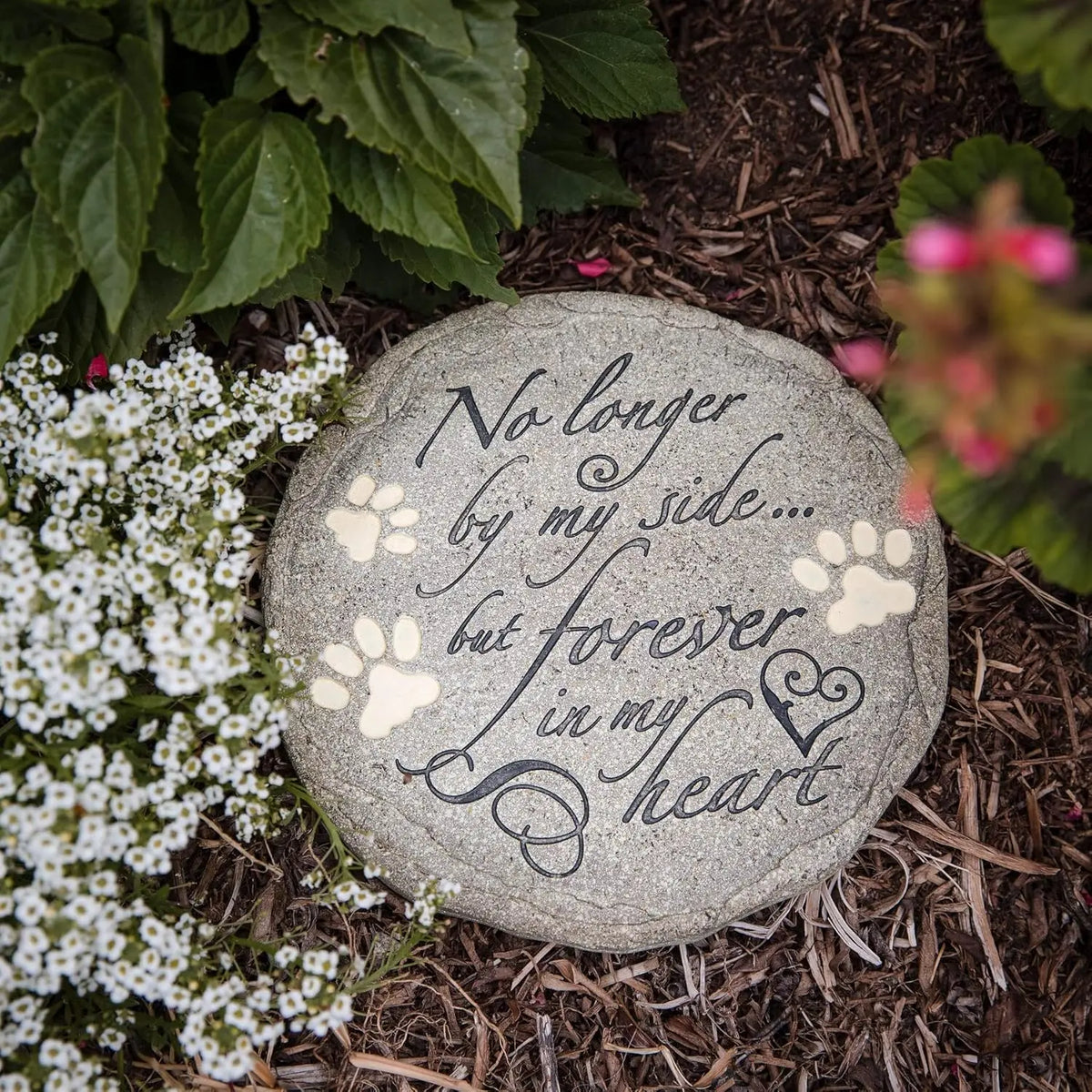 Pet Memorial Stone for Cats and Dogs Waterproof Outdoor Tribute