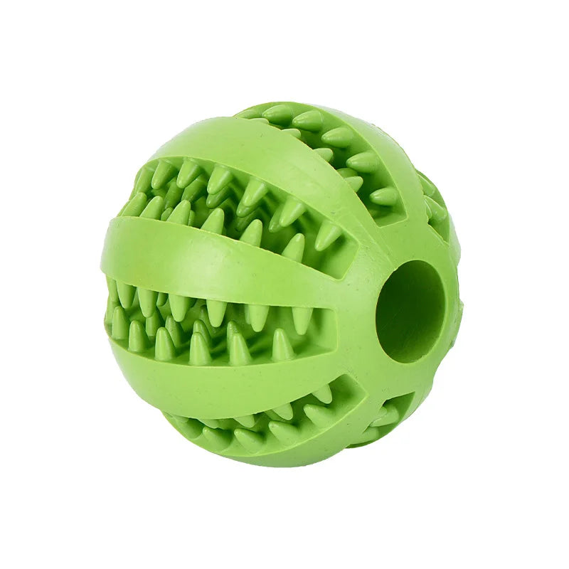 Durable Rubber Treat Dispensing Dog Ball Interactive Chew Toy