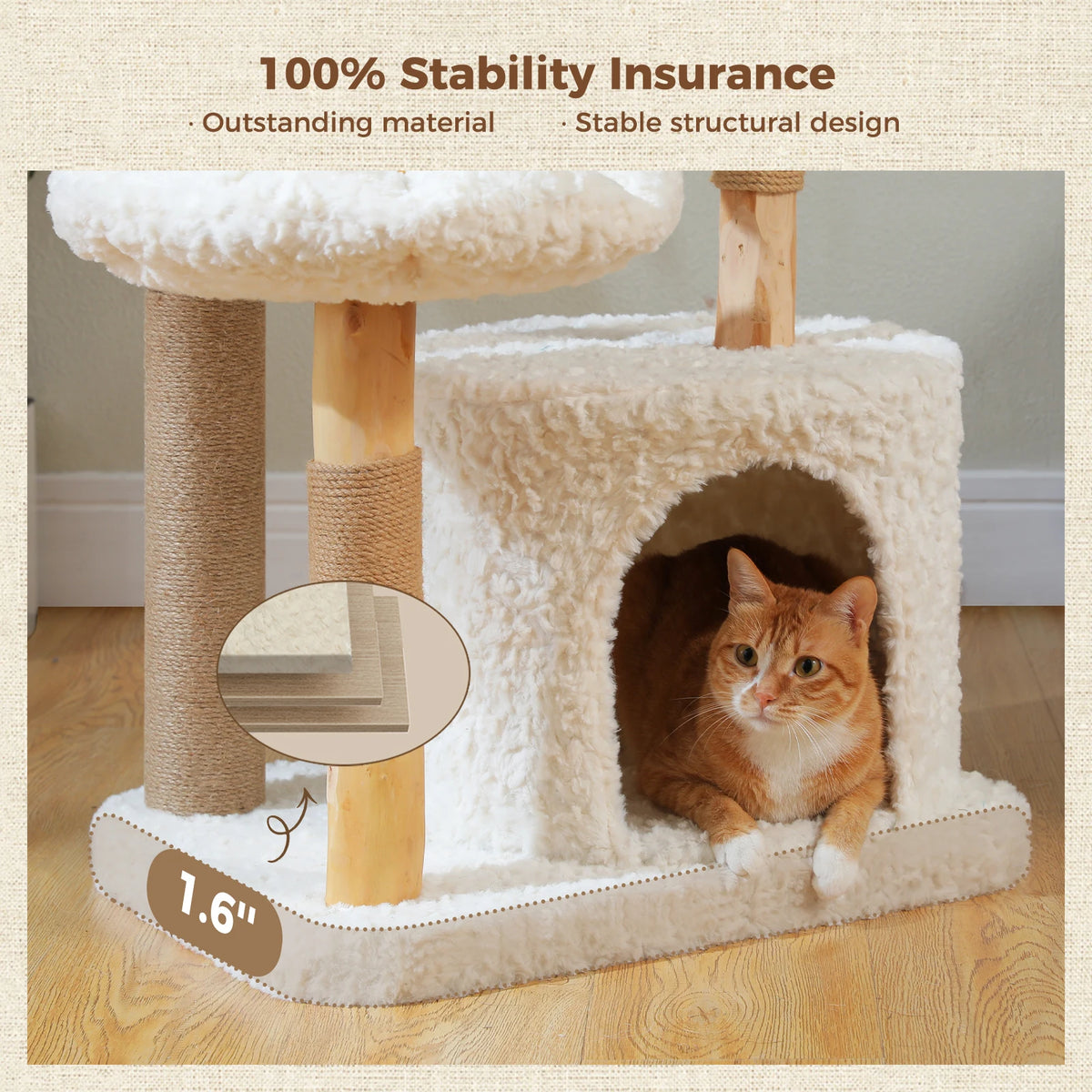 PAWZ Road Modern Cat Tree With Condo Hammock Scratching Post