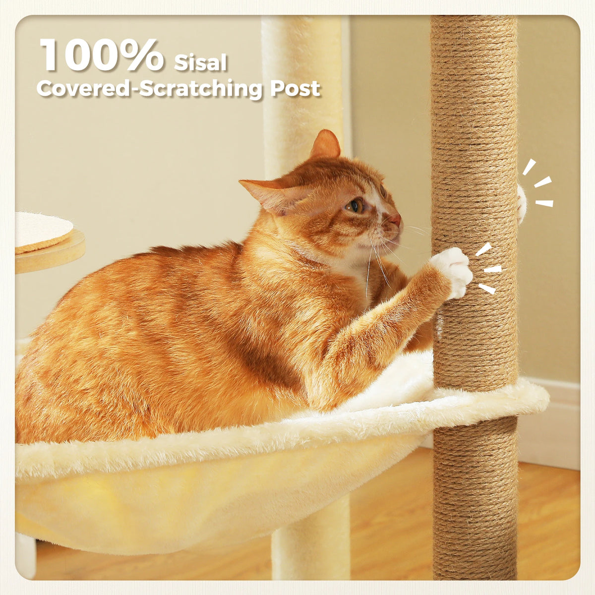 PAWZ Road Wooden Cat Tree With Sisal Posts Cozy Condo
