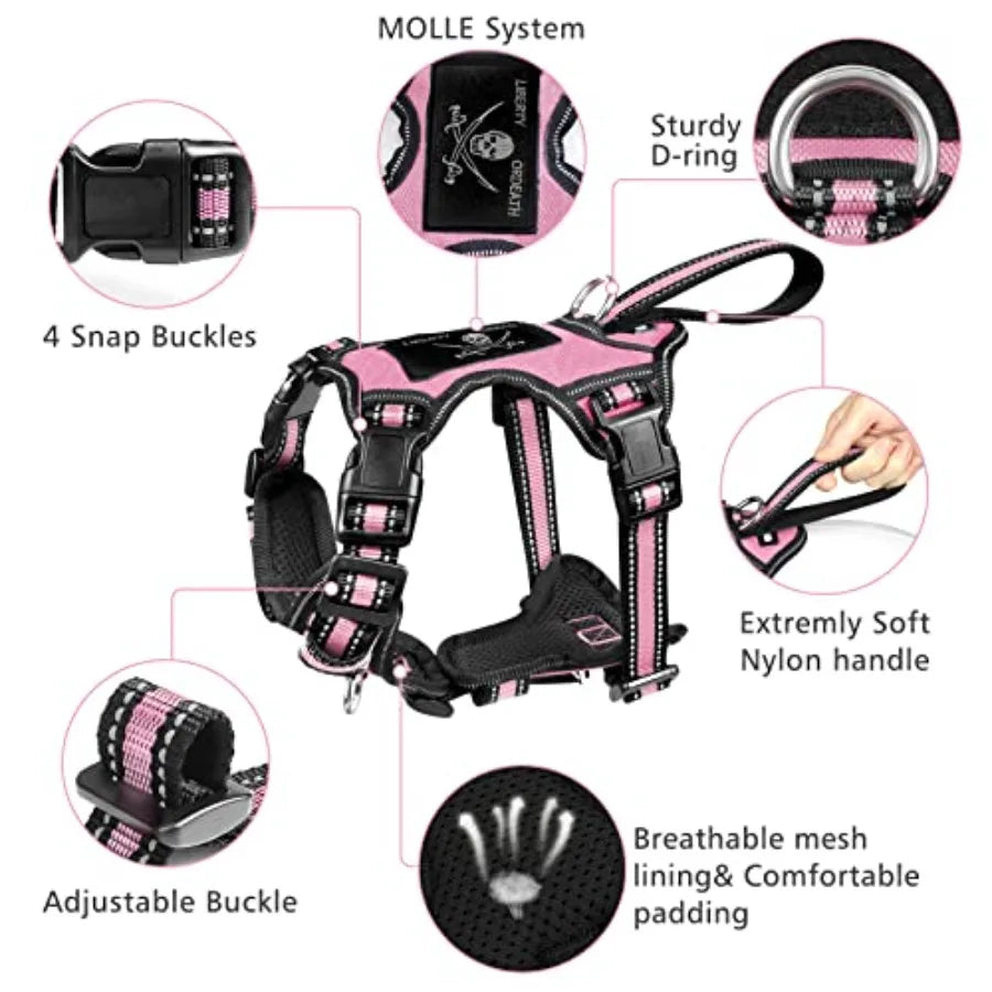 Reflective Nylon Harness Collar And Leash Set For Small Dogs