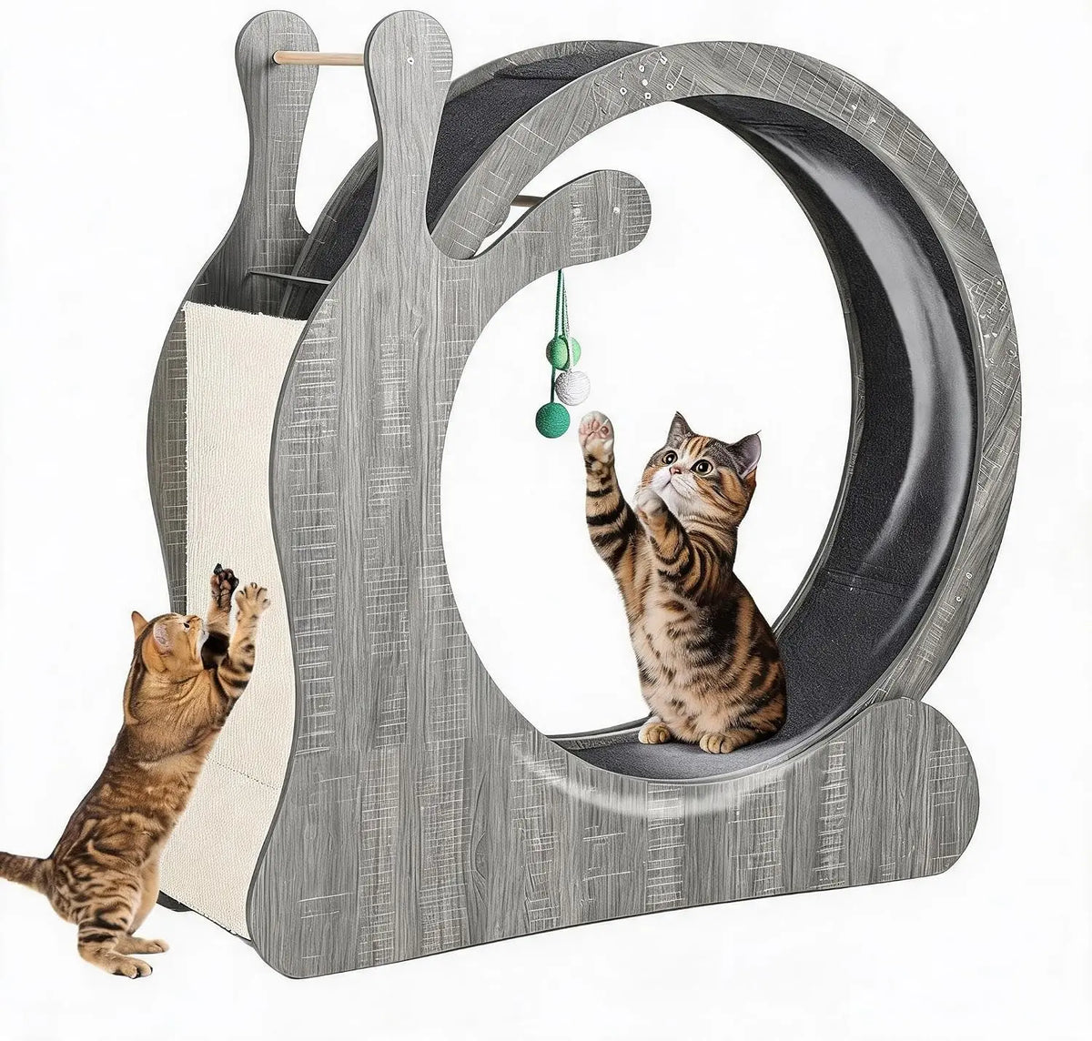 6-In-1 Cat Exercise Wheel With Litter Box And Bowls