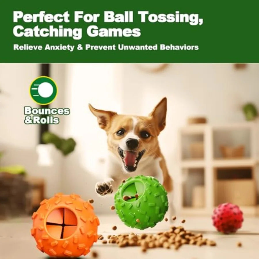 Treat Dispensing Dog Toys - Interactive Cognitive Dog Treat Toy, Puzzle Ball for Puppies and Small Dogs, Promotes Slow Eating,
