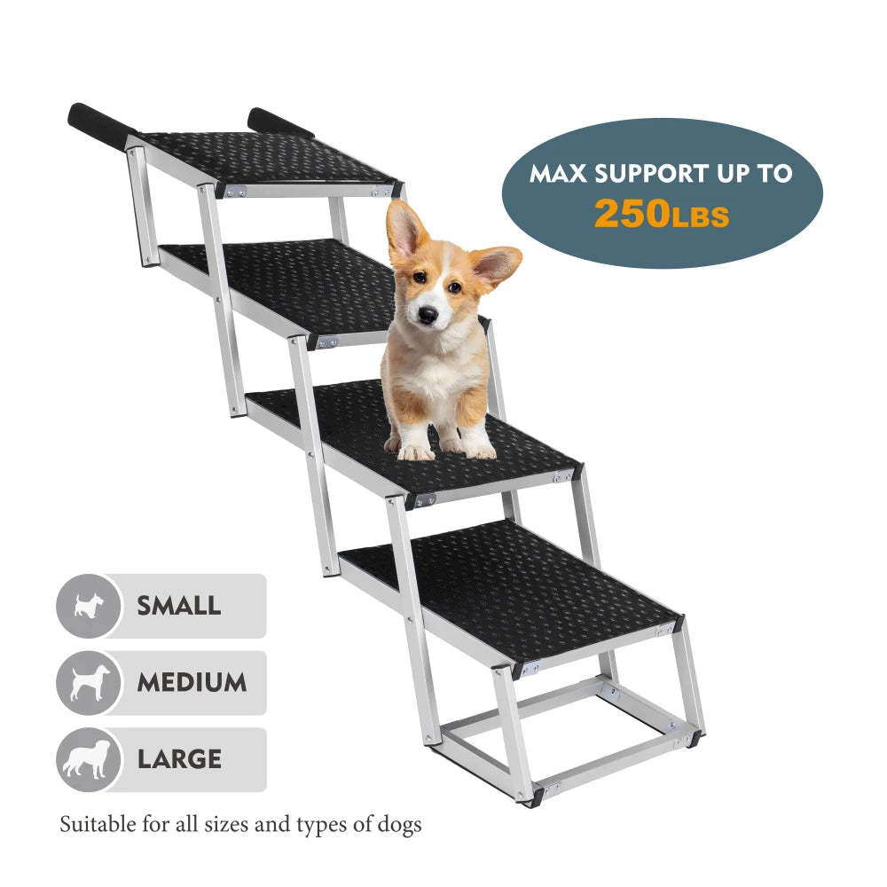 LISM Foldable Non Slip Dog Ramp for Cars SUVs and Trucks
