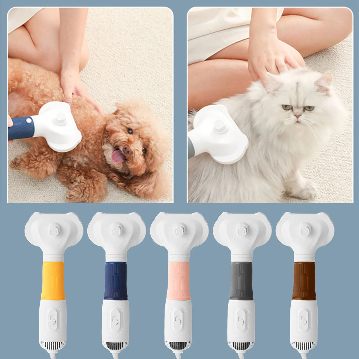 Pet Hair Dryer Brush for Cats and Dogs Grooming Tool