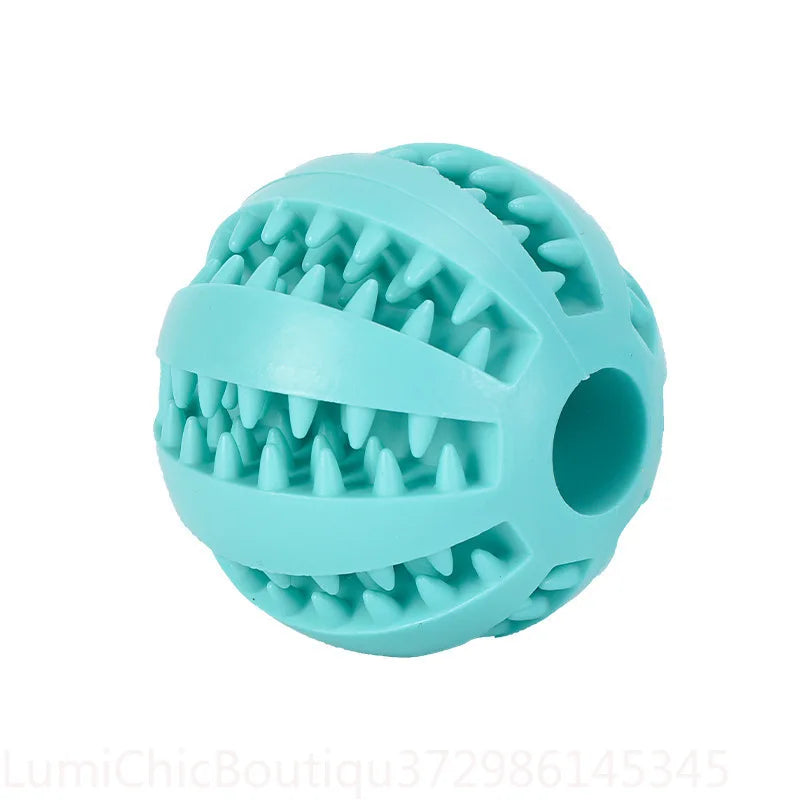 Durable Rubber Treat Dispensing Dog Ball Interactive Chew Toy