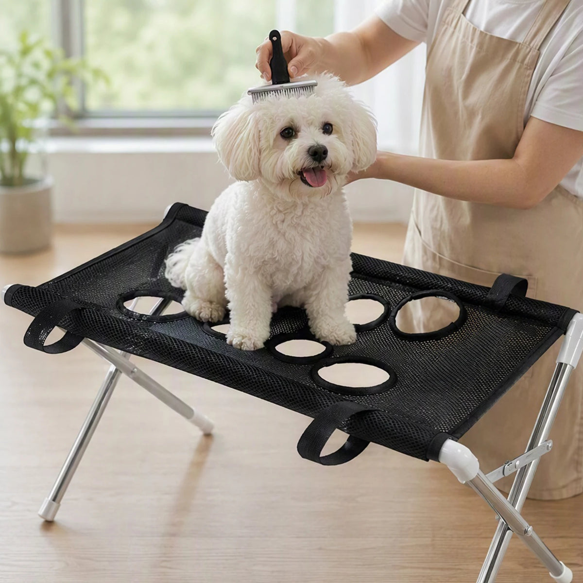 Foldable Pet Grooming Hammock Sling for Bathing and Nail Trimming