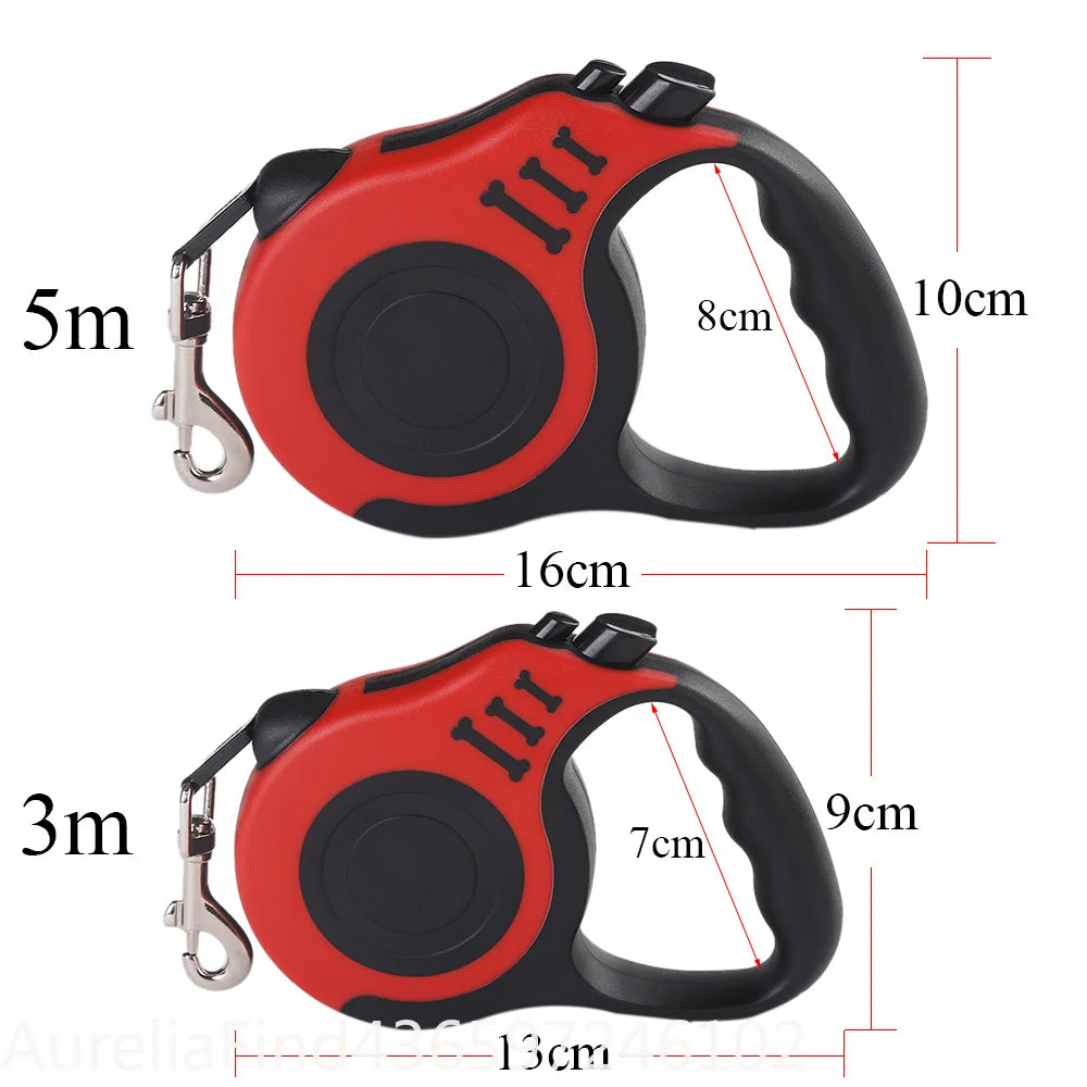 1Pc/3Pcs 3M 5M Automatic Retractable Nylon Dog Leash For Small Dogs Cats Puppy Outdoor Travel Walking Hiking Traction Rope