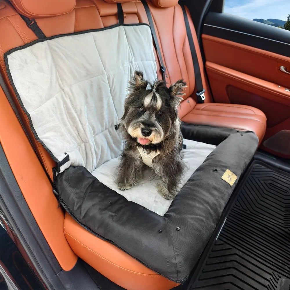 BORWART Portable Dog Car Seat Bed With Safety Belt