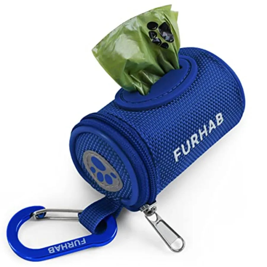 Dog Poop Bag Holder With Carabiner Clip And Nylon Dispenser