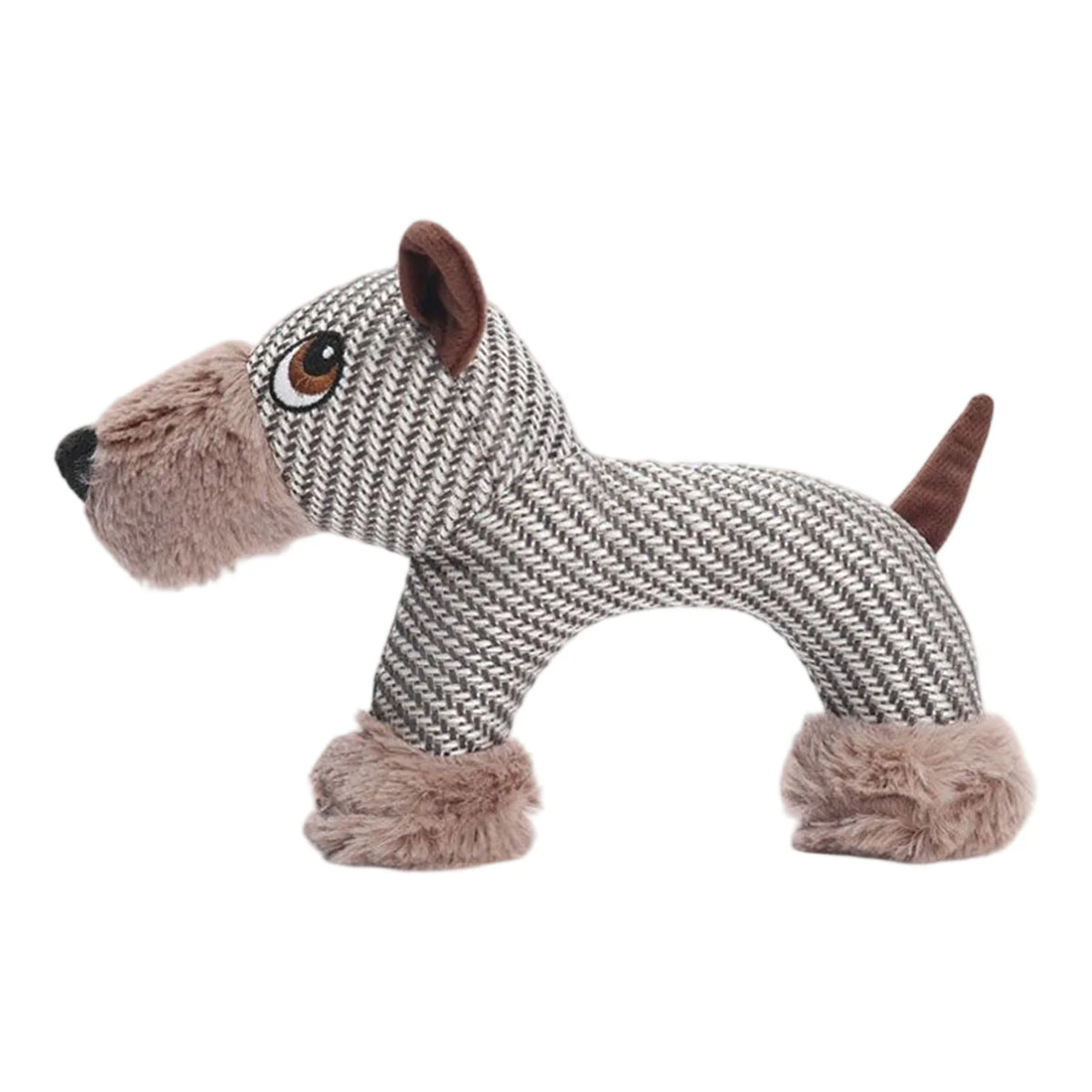 Interactive Squeak Puppy Toy Wear Resist Cute Animal Shape Plush Linen Toy Dogs Accompanying Puppy Doll for Small Large Dogs