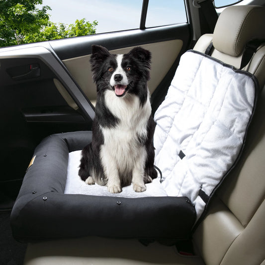 BORWART Portable Dog Car Seat Bed With Safety Belt