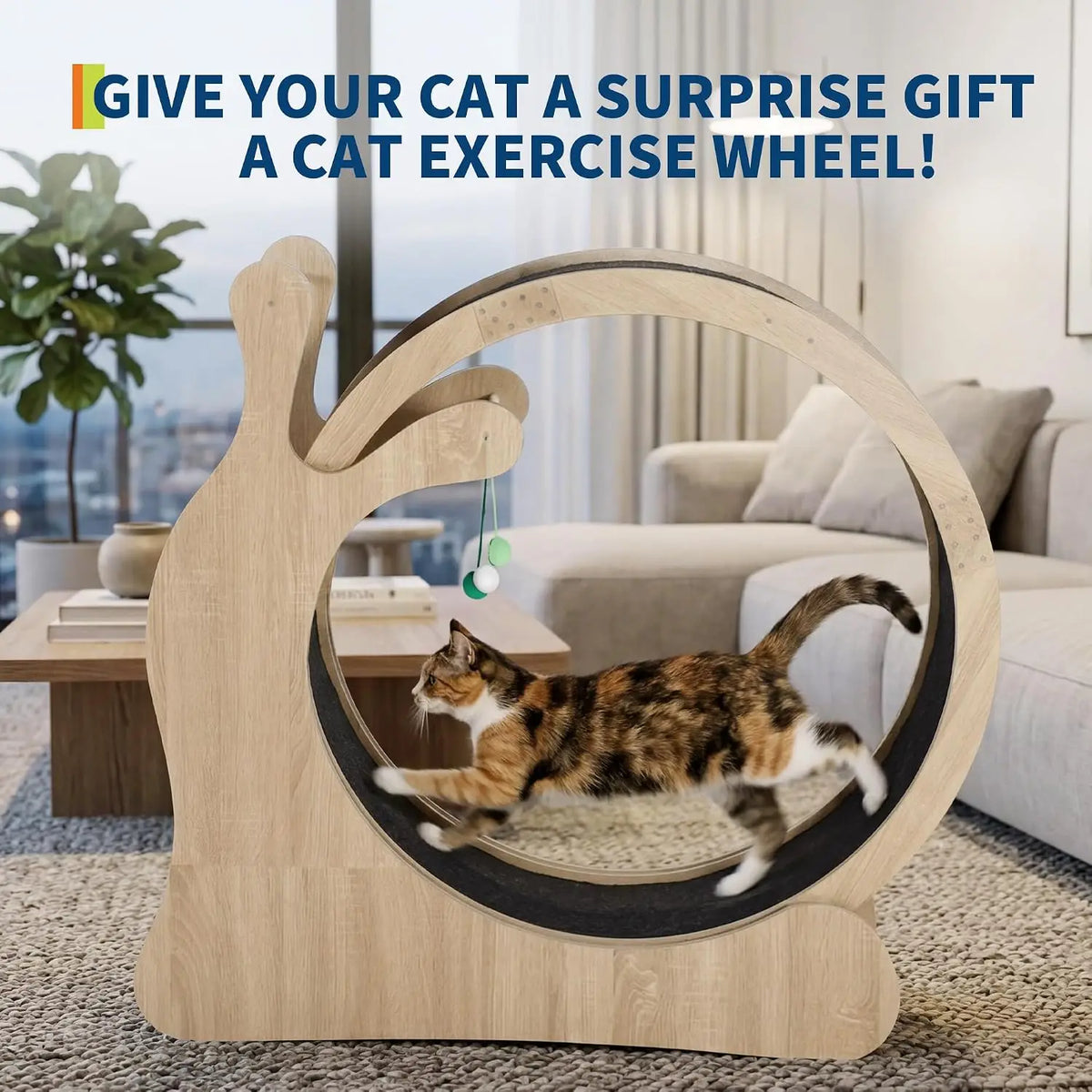 6-In-1 Cat Exercise Wheel With Litter Box And Bowls