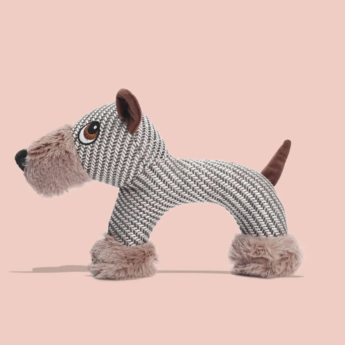 Interactive Squeak Puppy Toy Wear Resist Cute Animal Shape Plush Linen Toy Dogs Accompanying Puppy Doll for Small Large Dogs